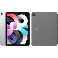 Apple iPad Air (2020) 10.9 inch 256 GB Wifi Zilver + Logitech Touch Toetsenbord Hoes - thumbnail