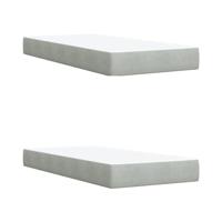 Boxspring met matras fluweel lichtgrijs 200x200 cm - thumbnail