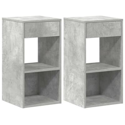 Nachtkastjes 2 st met lade 35x34x66,5 cm betongrijs