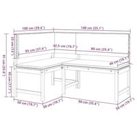 Tuinstoel met kussen Bruin 140 x 100 x 91cm Massief acaciahout - thumbnail