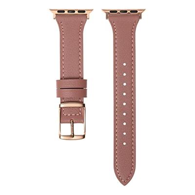 Leren bandje - Oudroze - Geschikt voor Apple Watch 38mm / 40mm / 41mm / 42mm Leren bandje - Oudroze - Geschikt voor Apple Watch 38mm / 40mm / 41mm / 42mm