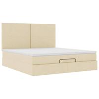 Ottoman bed met matras 180x200cm stof crèmekleurig - thumbnail