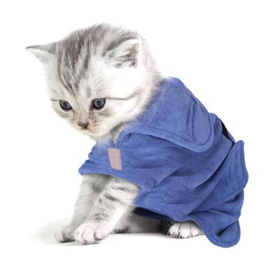 Nobleza Hondenbadjas met Klittenband, Superabsorberend en Sneldrogend, Microvezel Badjas voor Alle Katten en Honden, Zachte Handdoek voor Honden (XS Blauw)