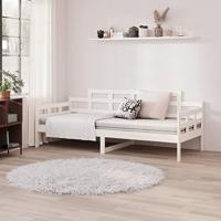 Slaapbank massief grenenhout wit 80x200 cm - thumbnail