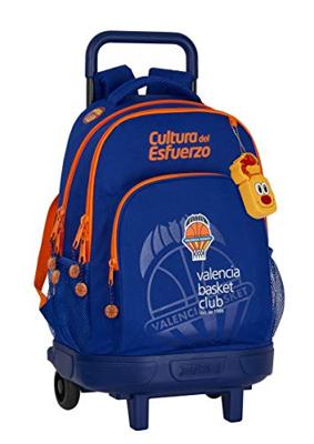 Schoolrugzak met Wielen Compact Valencia Basket M918 Blauw Oranje (33 x 45 x 22 cm)