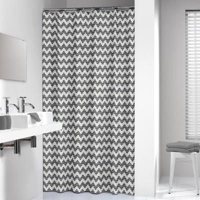Sealskin douchegordijn Motif 100% polyester zwart print 180x200 cm