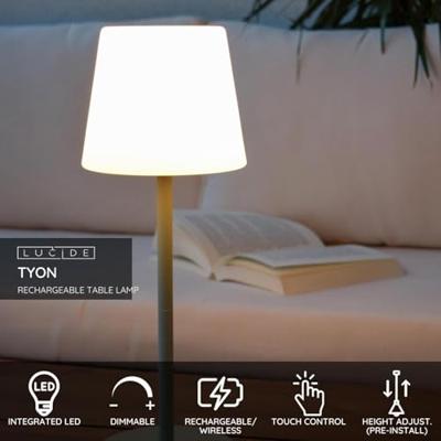 Lucide TYON - Oplaadbare Tafellamp Binnen/Buiten - Accu/Batterij - LED Dimb. - 1x2W 2700K - IP65 - Groen Lucide TYON - Oplaadbare Tafellamp Binnen/Buiten - Accu/Batterij - LED Dimb. - 1x2W 2700K - IP65 - Groen