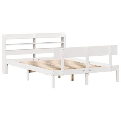 Bedframe zonder matras massief grenenhout wit 135x190 cm