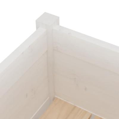 VidaXL Plantenbak 31x31x70 cm massief grenenhout wit