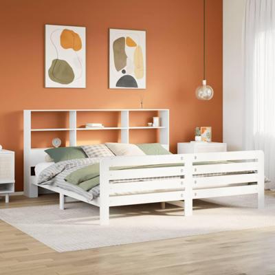 Bedframe zonder matras massief grenenhout wit 180x200 cm Bedframe zonder matras massief grenenhout wit 180x200 cm