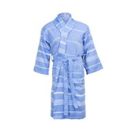The One Towelling Hamam Badjas Blue/White-XXL/XXXL - thumbnail