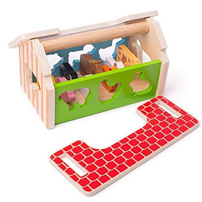Bigjigs houten boerderij vorm sorteerbox