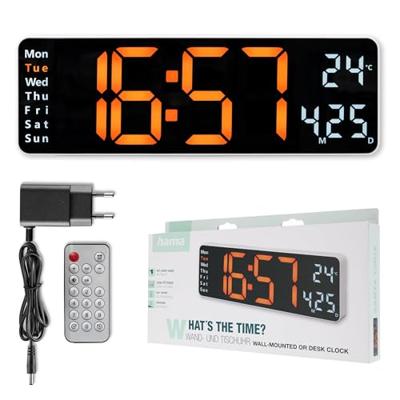 Hama Digitale Wandklok Santa Cruz Thermometer/Groot Display/Wit