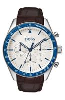 Heren Boss Trophy chronograaf lederen bandhorloge, 44 mm - thumbnail