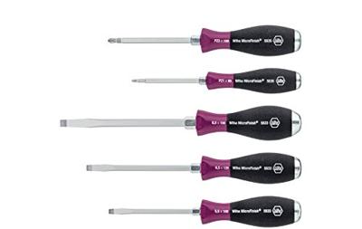 Sleufkop/ Pozidriv-schroevendraaierset MicroFinish , 5-delig Wiha Sleufkop/ Pozidriv-schroevendraaierset MicroFinish , 5-delig Wiha