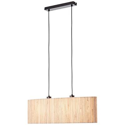 Brilliant HanglampWimea Oval 78cm zwart met zeegras - 99429/76