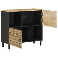 Dressoir 80x33,5x75 cm massief ruw mangohout - thumbnail