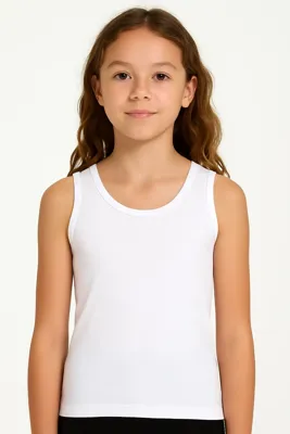 Comfort katoen meisjes hemdje brede band - Meisjes singlet katoen