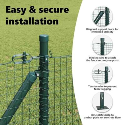 VidaXL Afrasteringspaal groen 10 x 0,5 m (25 x 25 mm gaas) staal