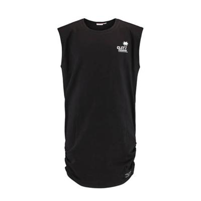 CoolCat Junior T-shirtjurk Denise met tekst en plooien zwart