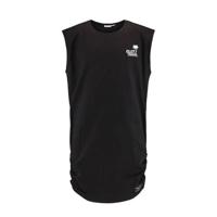 CoolCat Junior T-shirtjurk Denise met tekst en plooien zwart - thumbnail