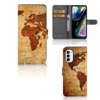 Motorola Moto G52 | Moto G82 | Flip Cover | Wereldkaart - thumbnail