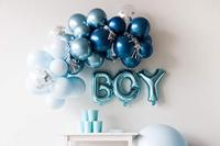 Set baby blauwe folie ballonnen &apos;Boy&apos; - thumbnail