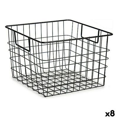 Veelzijdige mand Kinvara W7318 W7318 Zwart Staal Met handvatten (8 Stuks)