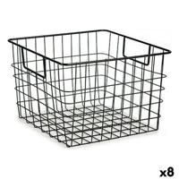 Veelzijdige mand Kinvara W7318 W7318 Zwart Staal Met handvatten (8 Stuks) - thumbnail
