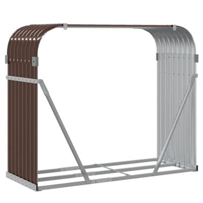 VidaXL Haardhoutopslag 120x45x100 cm gegalvaniseerd staal bruin VidaXL Haardhoutopslag 120x45x100 cm gegalvaniseerd staal bruin