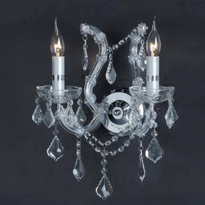 LumiLamp Wandlamp Kristal 35*20*40 cm E14/max 2*40W Transparant Ijzer,