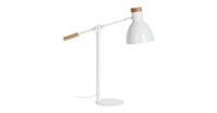Kave Home Tafellamp 'Tescarle' Metaal en Beukenhout, kleur Wit - thumbnail