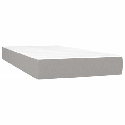 Boxspring met matras stof lichtgrijs 140x190 cm