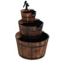 VidaXL Waterfontein met pomp 60x60x94 cm massief vurenhout - thumbnail
