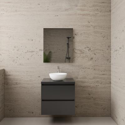 ACTIE BWS Badmeubel | Paris | Hoogglans Antraciet | 60 cm | met topplaat ACTIE BWS Badmeubel | Paris | Hoogglans Antraciet | 60 cm | met topplaat