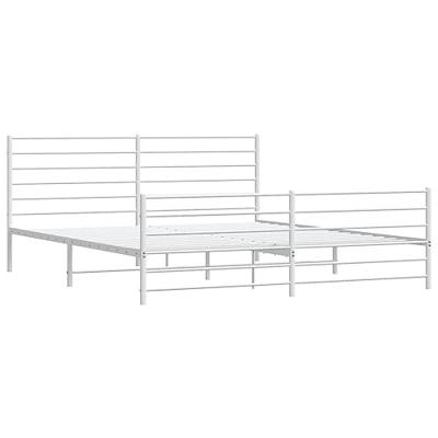 Bedframe met hoofd- en voeteneinde metaal wit 183x213 cm Bedframe met hoofd- en voeteneinde metaal wit 183x213 cm