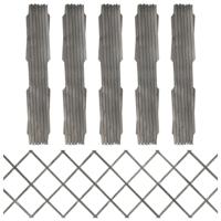 Tuinlatwerken 5 st 180x60 cm massief vurenhout grijs - thumbnail