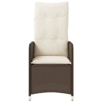 Tuinstoelen 2 st verstelbaar met tafel poly rattan bruin - thumbnail
