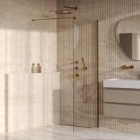 Brauer Oblivion - Inloopdouche - Helder Glas - 80 x 200 cm - incl. Glascoating - PVD Goud Geborsteld - thumbnail