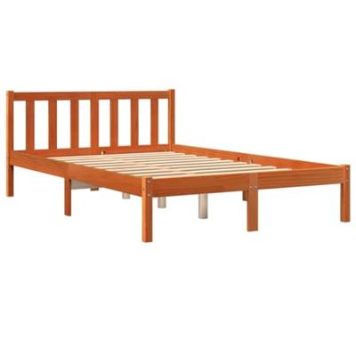 Bedframe zonder matras massief grenenhout wasbruin 120x200 cm