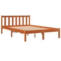 Bedframe zonder matras massief grenenhout wasbruin 120x200 cm - thumbnail
