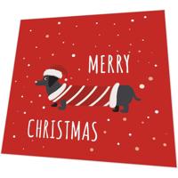 Duni 3-laags tissue servet dachshund 33x33cm rood 20 stuks - thumbnail