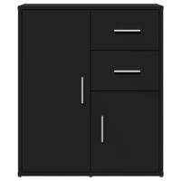 Dressoir 60x31x70 cm bewerkt hout zwart - thumbnail