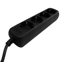 Cavus Tafelcontactdoos 4-voudig randaarde 1,5 mtr. [zwart] - thumbnail