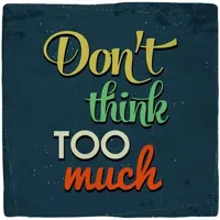 Plenty Gifts tegeltje keramiek don't think too much 10x10cm grijs - thumbnail