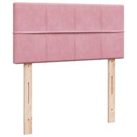 Boxspring met matras fluweel roze 160x200 cm - thumbnail