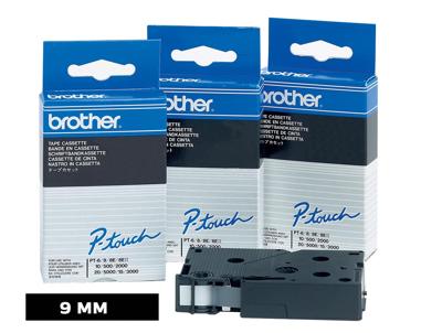 Brother TC-291 Labeltape Kunststof Tapekleur: Wit Tekstkleur: Zwart 9 mm 7.7 m
