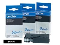 Brother TC-291 Labeltape Kunststof Tapekleur: Wit Tekstkleur: Zwart 9 mm 7.7 m - thumbnail