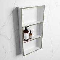 MONDIAZ EASY Nis 59,5x29,5cm in solid surface kleur Army | Talc. 3 vakken geschikt voor in- of opbouw - thumbnail