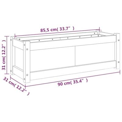 VidaXL Plantenbak 90x31x31 cm massief grenenhout wit